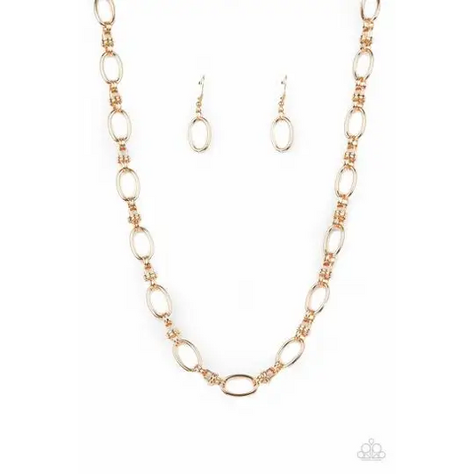 Defined Drama - Gold Necklace - Necklaces