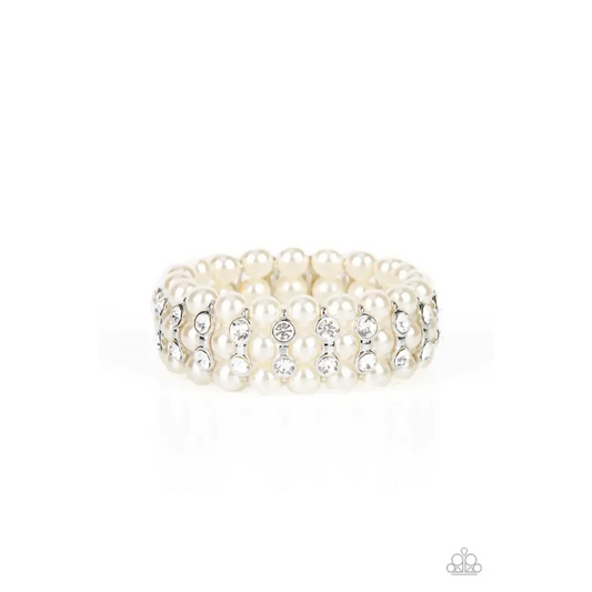 Eiffel Tower Elegance - White Bracelet - Deb's Jazzy Jems