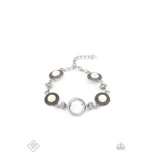 Musical Mountains - White Bracelet - Bracelets