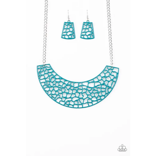 Powerful Prowl - Blue Necklace - Necklaces