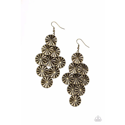 Star Spangled Shine - Brass Earrings - Earrings