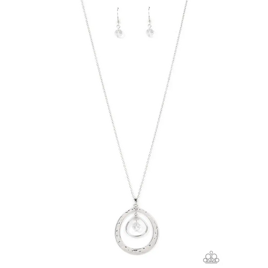 Tasteful Teardrops - White Necklace - Necklaces