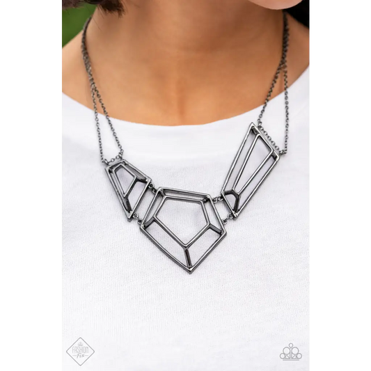 3-D Drama - Black Necklace - Necklaces