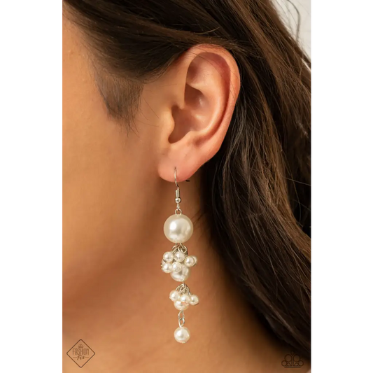 Ageless Applique - White Earrings - Earrings