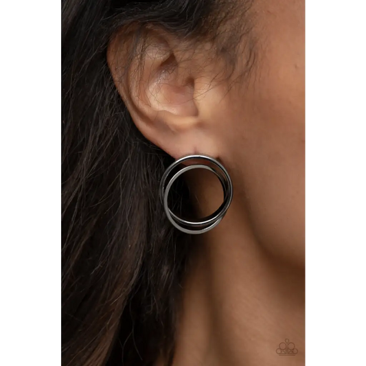 Always In The Loop - Black Earrings - Earrings