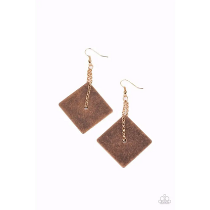 Block Party Posh - Copper Earrings - Earrings