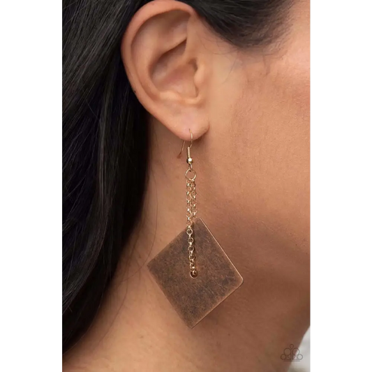 Block Party Posh - Copper Earrings - Earrings