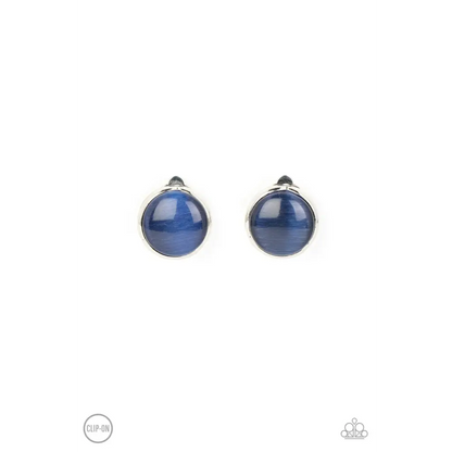 Cool Pools - Blue Clip-on Earrings - Earrings