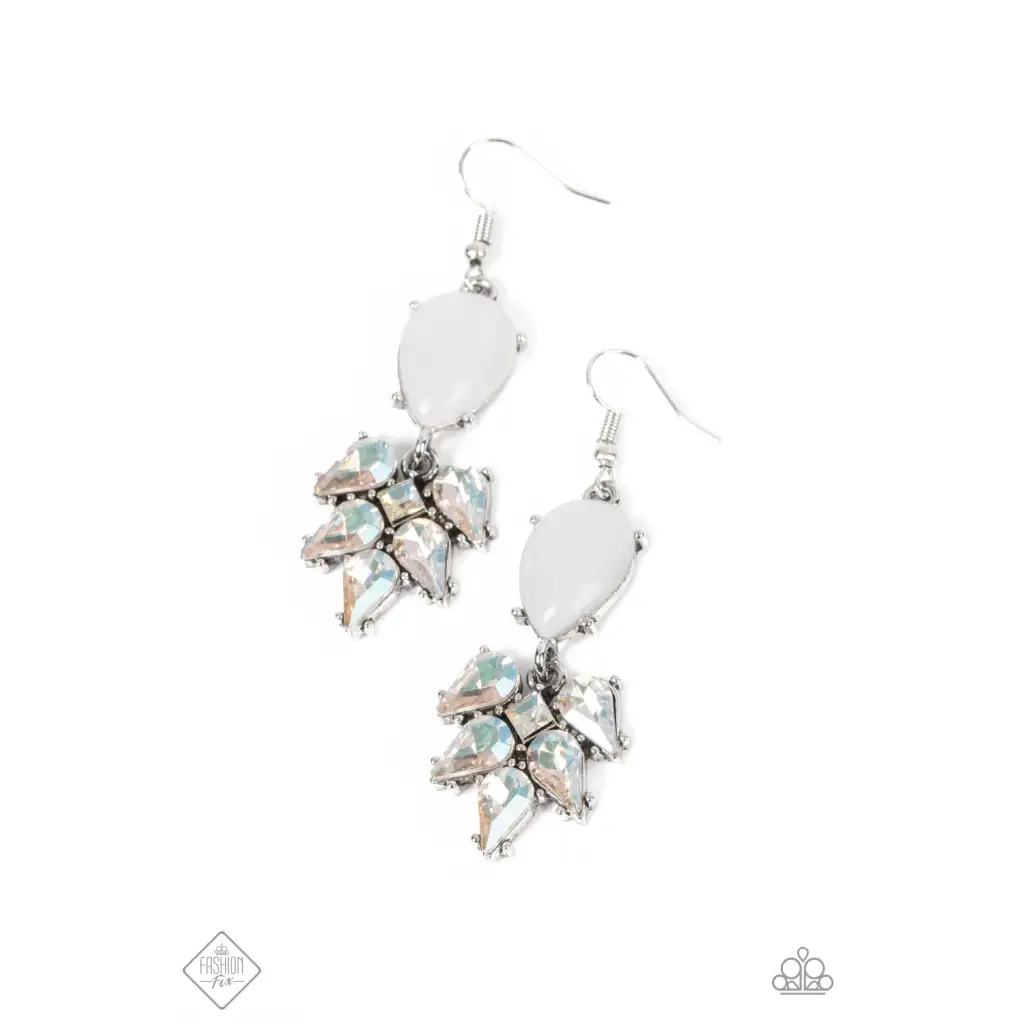 Ethereal Effervescence - White Earrings - Earrings