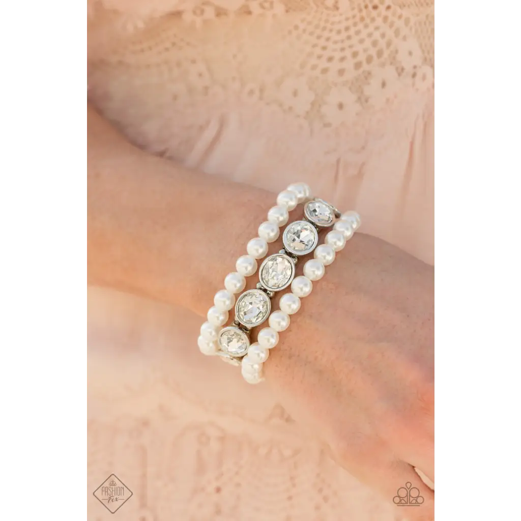 Flawlessly Flattering - White Bracelet - Bracelets