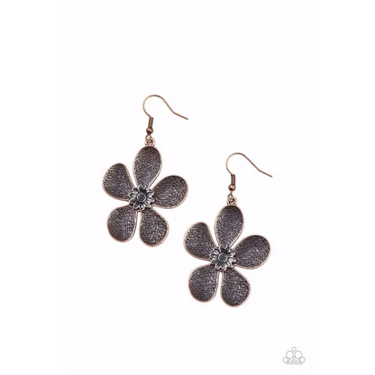 Fresh Florals - Copper Earrings - Earrings