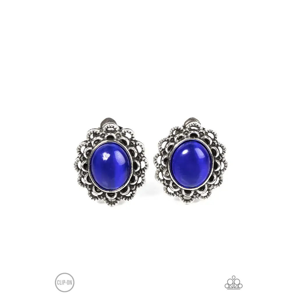 Garden Gazebo - Blue Clip-On Earrings - Deb's Jazzy Jems