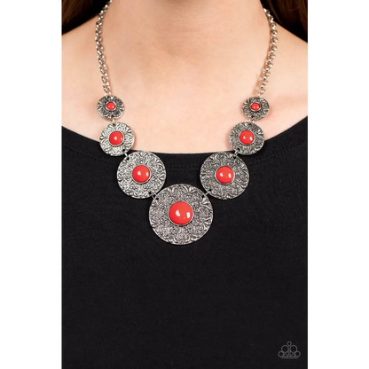 Garden Glade - Red Necklace - Necklaces