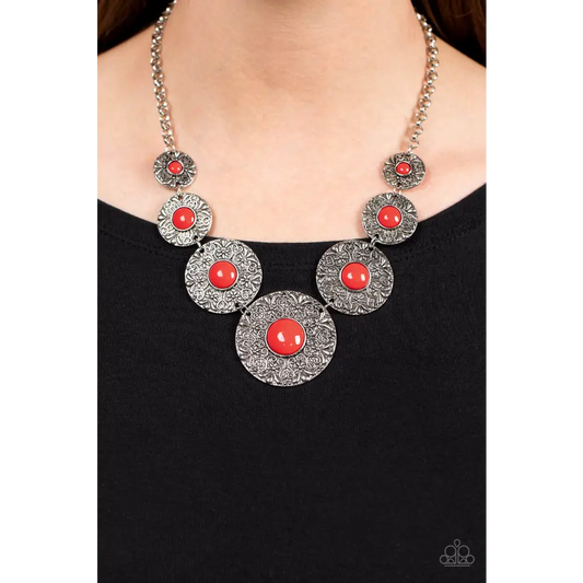 Garden Glade - Red Necklace - Necklaces