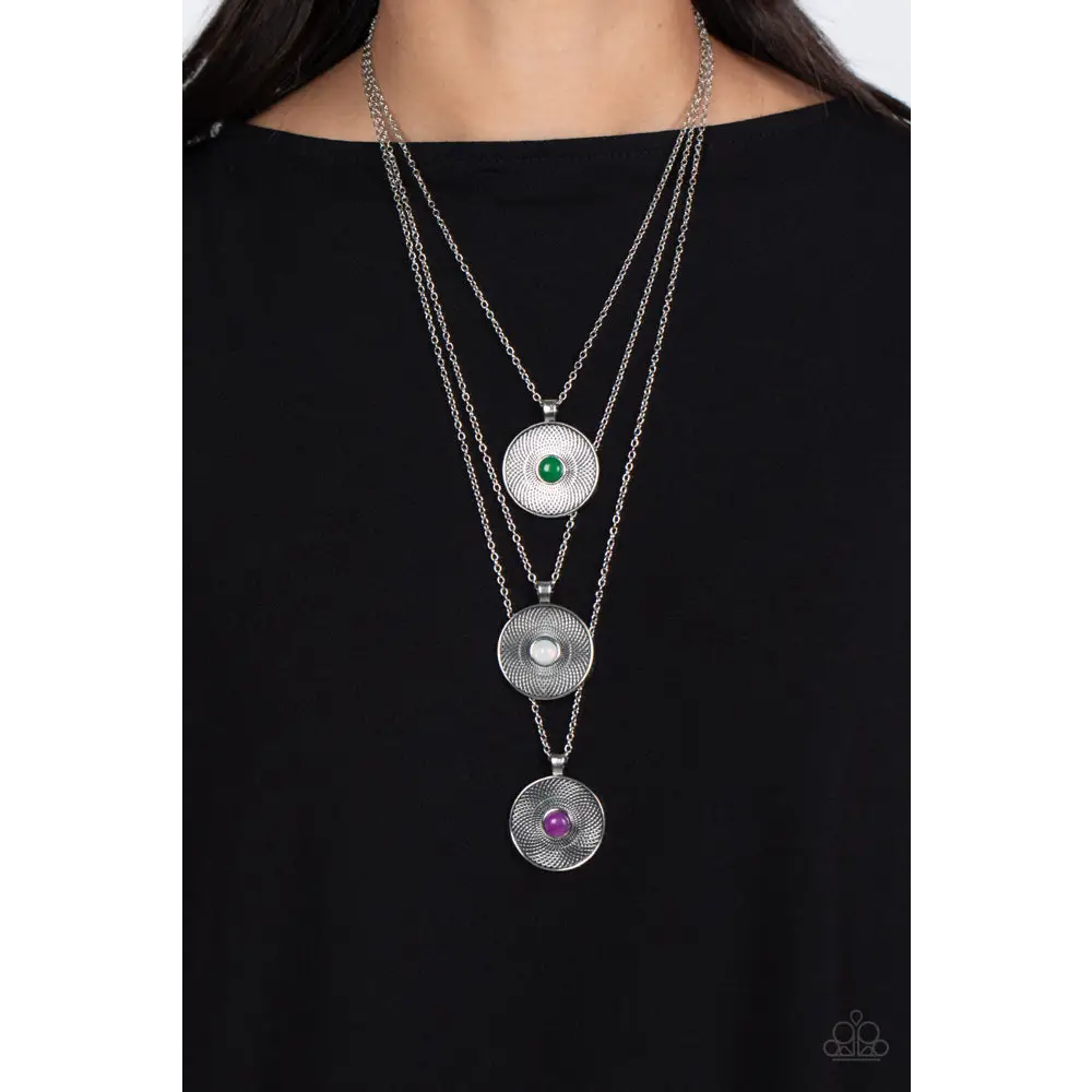 Geographic Grace - Purple Necklace - Necklaces