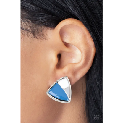 Kaleidoscopic Collision - Blue Earrings - Earrings