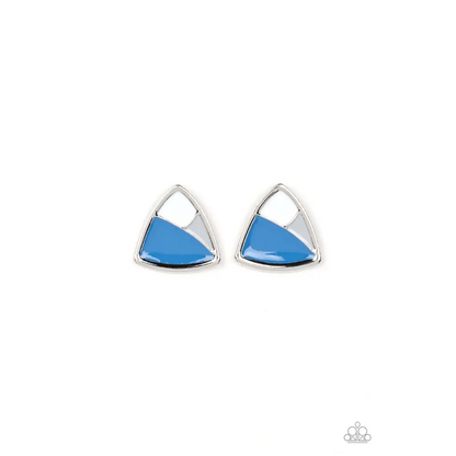 Kaleidoscopic Collision - Blue Earrings - Earrings