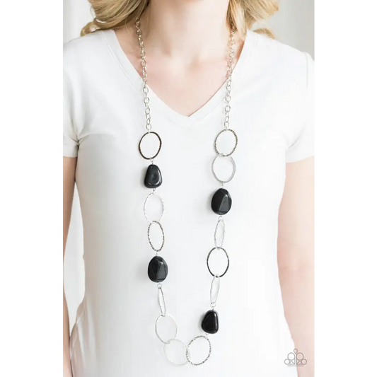 Modern Day Malibu - Black Necklace - Necklaces