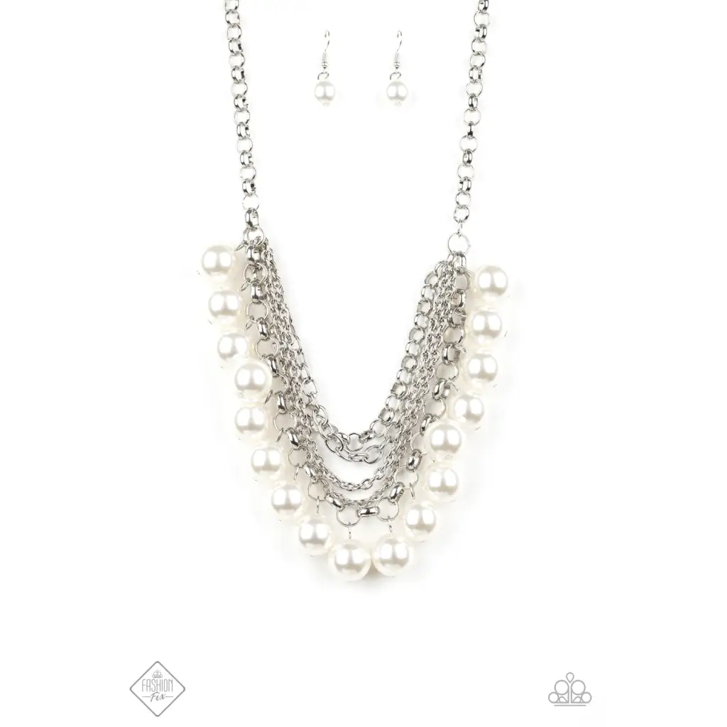 One-Way WALL STREET - Sept 2019 - White Necklace - Deb's Jazzy Jems