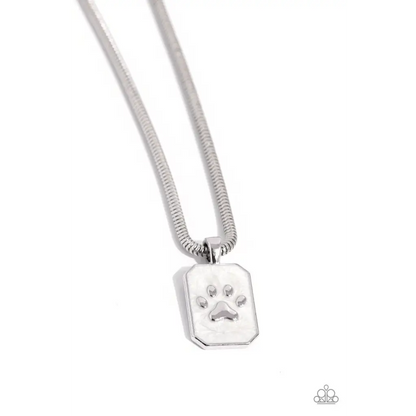 PAW to the Line - White Necklace - Necklaces