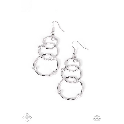 Revolving Radiance - White Earrings - Earrings