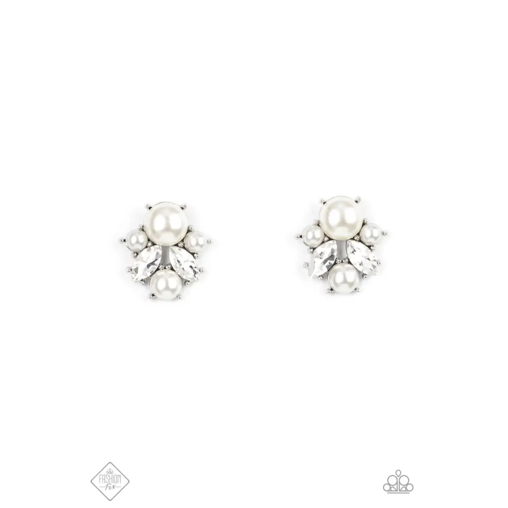 Royal Reverie - White Earrings - Earrings