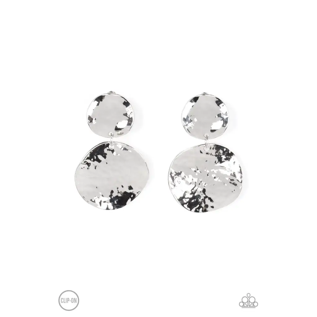 Rush Hour - Silver Clip-on Earrings - Earrings