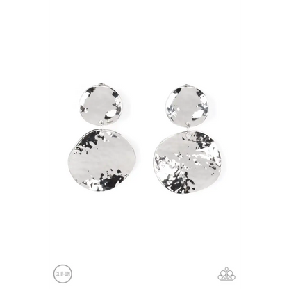 Rush Hour - Silver Clip-on Earrings - Earrings