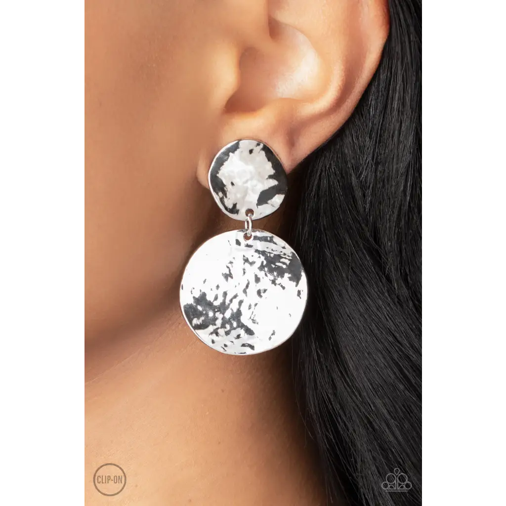 Rush Hour - Silver Clip-on Earrings - Earrings