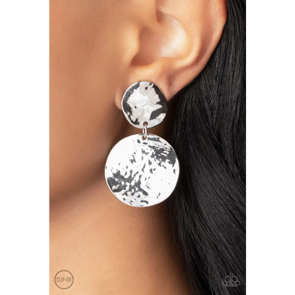 Rush Hour - Silver Clip-on Earrings - Earrings