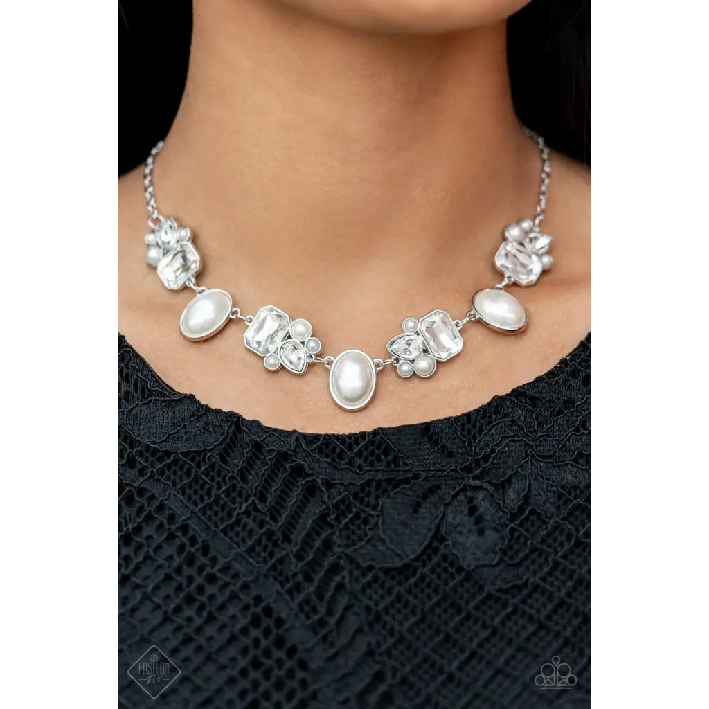 Sensational Showstopper - White Necklace - Necklaces