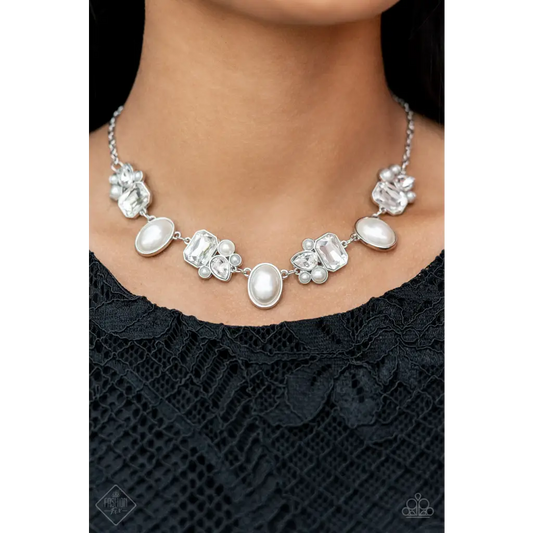 Sensational Showstopper - White Necklace - Necklaces