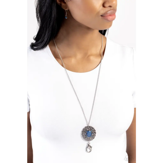 Solar Stunner - Blue Necklace Lanyard - Necklaces