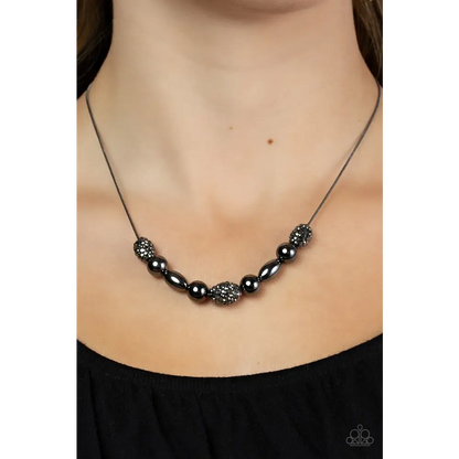 Space Glam - Black Necklace - Necklaces