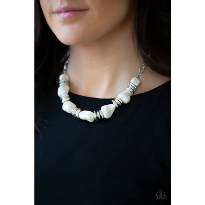 Stunningly Stone Age - White Necklace - Deb's Jazzy Jems