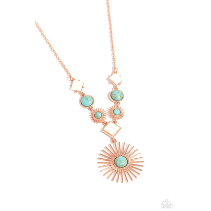 Sunburst Style - Copper Necklace - Necklaces