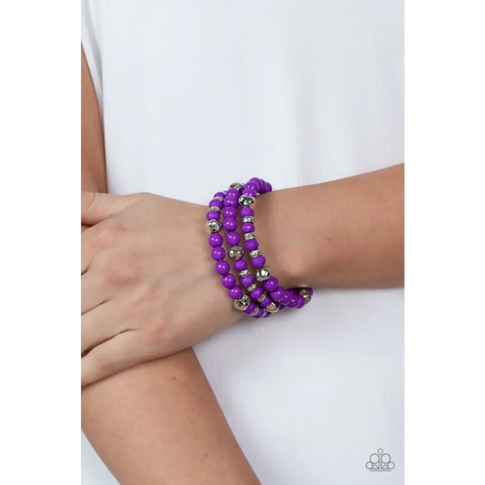 Vibrant Verve - Purple Bracelet - Deb's Jazzy Jems