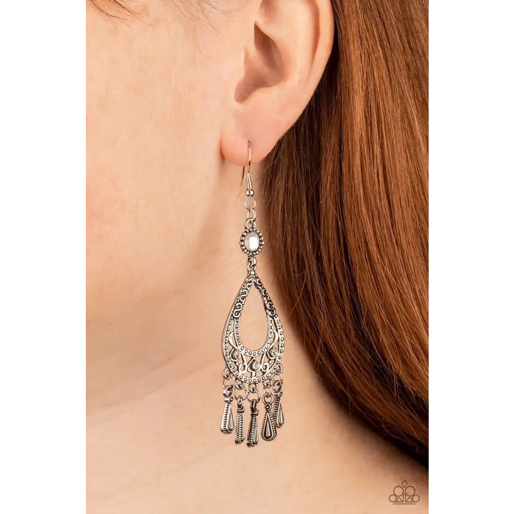 Viva la DIVA - White Earrings - Earrings